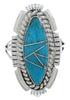 Southwestern Jewelry Turquoise Inlay Silver Ring Size 5-1/4 TX40711